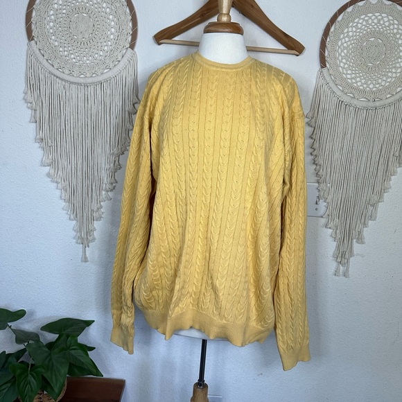 Izod Other - Izod mens yellow cable knit pullover sweater XL
